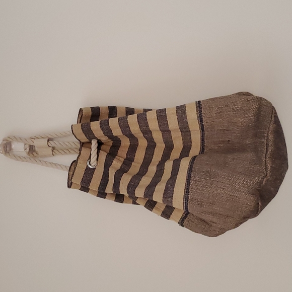 •lovestitch•Canvas look nautical rope design bucket backpack - Picture 3 of 8